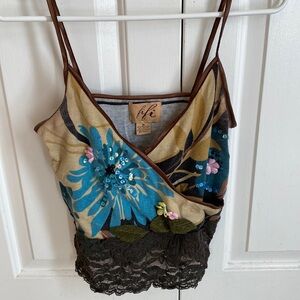 Dressy Tank Top with Lace Border